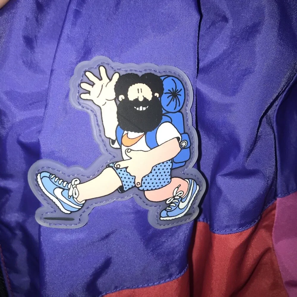 Nike Vtg Hike Man Hood Windbreaker Small Retro Jacket Red Blue Pink‎ Colorblock